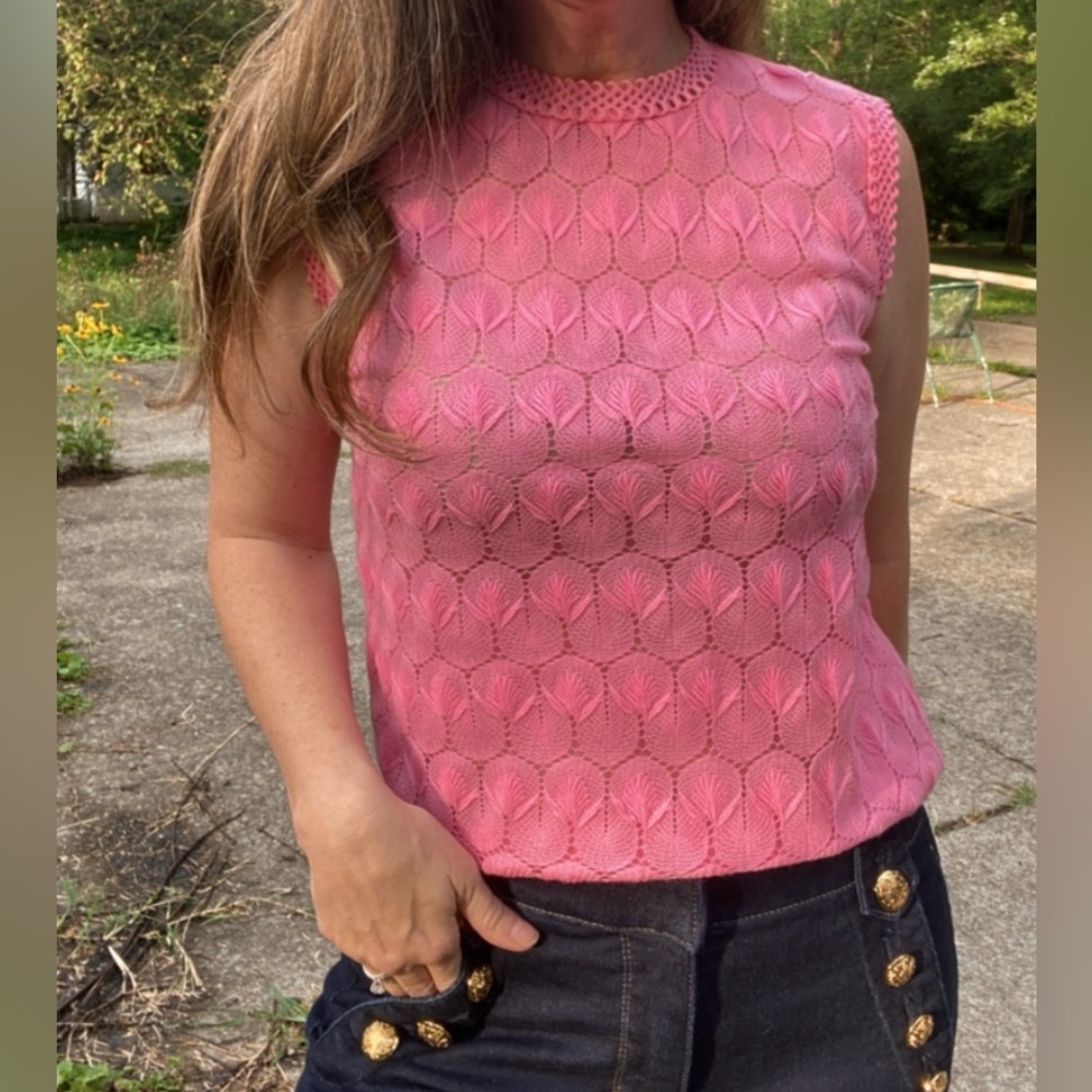 Vintage 60s bubblegum pink tank top
